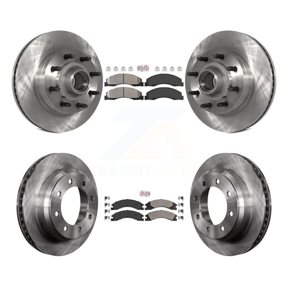 Front Rear Semi-Metallic Pad & Disc Brake Rotor Kit For Ford E-350 Super Duty E-250 E-150 K8A-105253