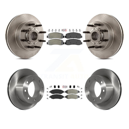 Front Rear Semi-Metallic Pad Disc Brake Rotor Hub Kit For Ford F-350 Super Duty F-250 RWD K8A-105261
