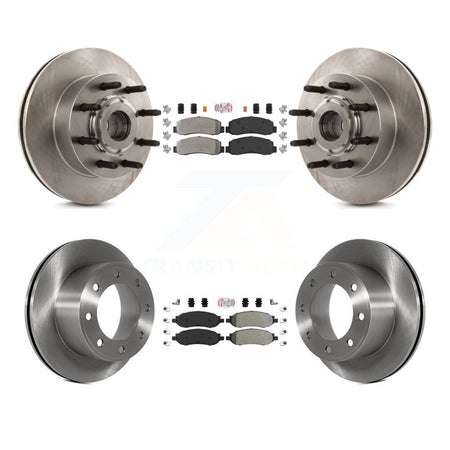Front Rear Semi-Metallic Pad Disc Brake Rotor Hub Kit For Ford F-350 Super Duty F-250 RWD K8A-105262