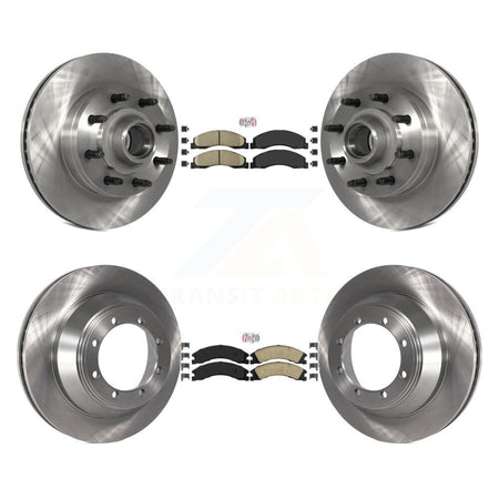 Front Rear Ceramic Pad Brake Rotors Kit For Ford E-450 Super Duty With Single Wheels K8A-105267