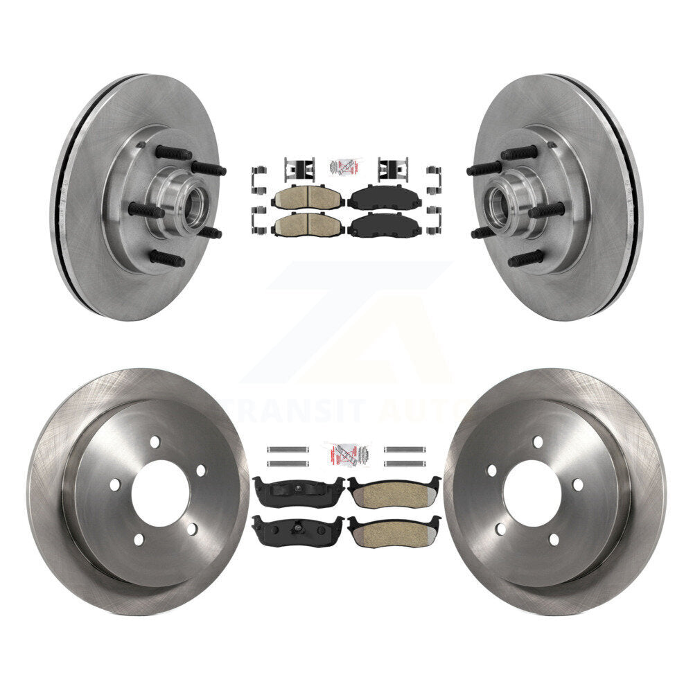 Front Ceramic Rear Semi-Metallic Pad Disc Brake Rotor Kit For 2002-2003 Lincoln Blackwood K8A-105275