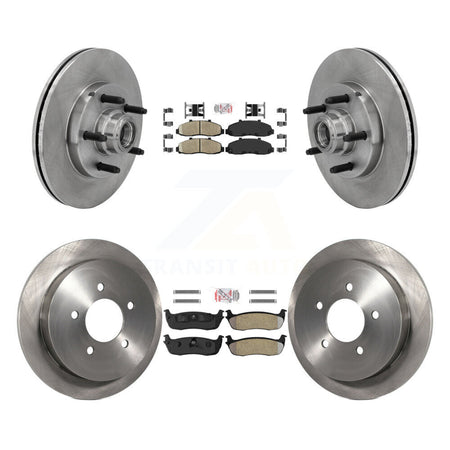 Front Ceramic Rear Semi-Metallic Pad Disc Brake Rotor Kit For 2002-2003 Lincoln Blackwood K8A-105275