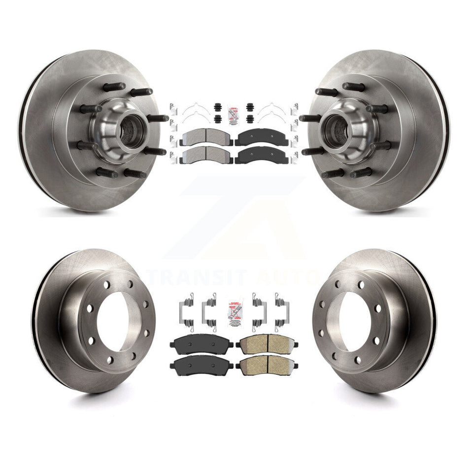 Front Rear Semi-Metallic Pad & Brake Rotors Kit For Ford F-350 Super Duty F-250 Excursion K8A-105279