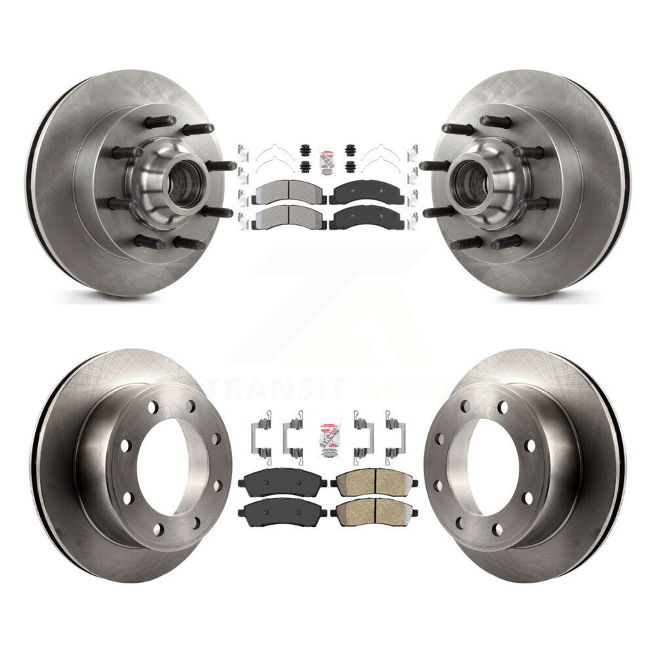 Front Rear Semi-Metallic Pad & Brake Rotors Kit For Ford F-350 Super Duty F-250 Excursion K8A-105279