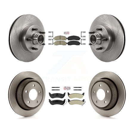 Front Ceramic Rear Semi-Metallic Pad & Disc Brake Rotor Kit For 2010-2011 Ford Ranger RWD K8A-105288