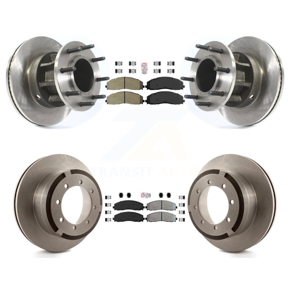 Front Rear Semi-Metallic Pad And Disc Brake Rotor Hub Kit For Ford F-350 Super Duty F-250 K8A-105298