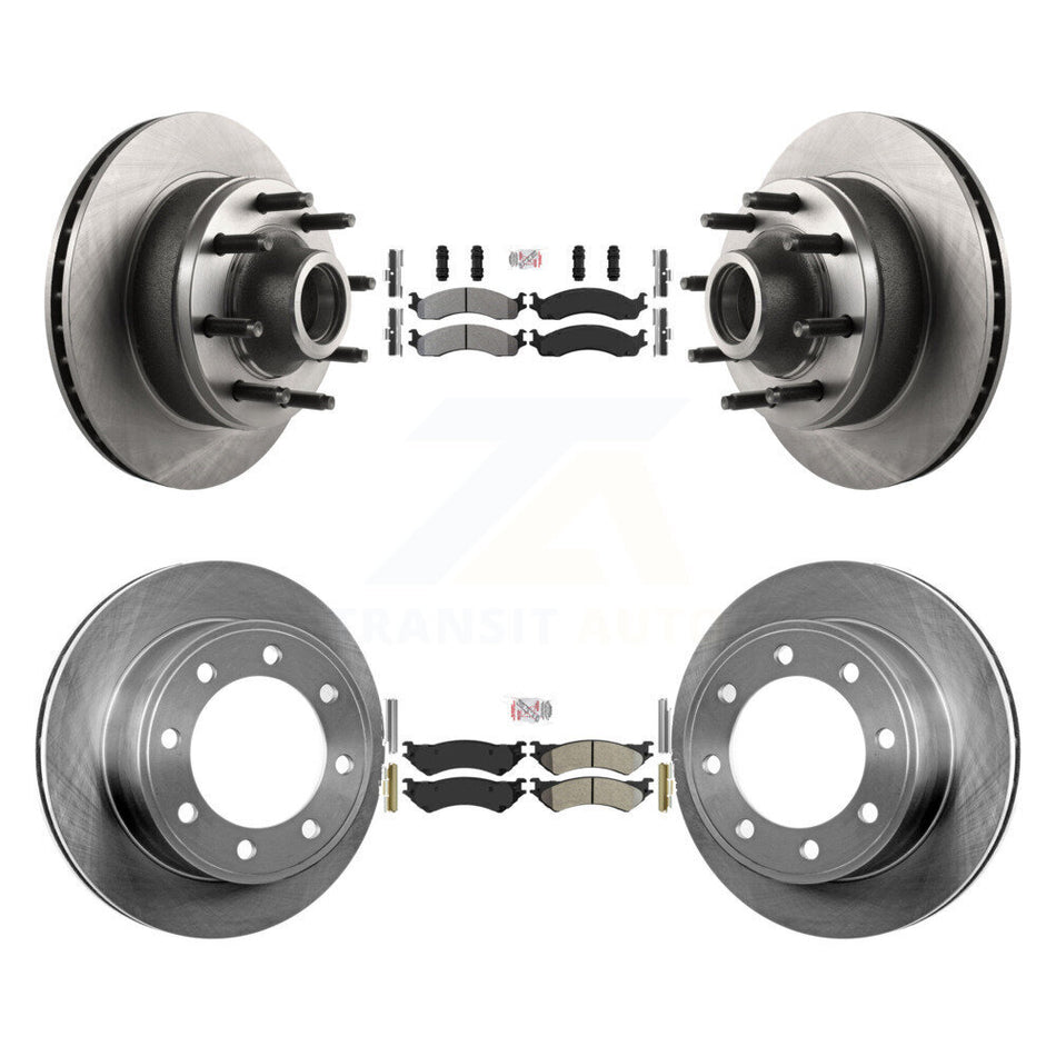 Front Rear Semi-Metallic Pad & Brake Rotors Kit For Ford E-350 Super Duty E-250 Econoline K8A-105305