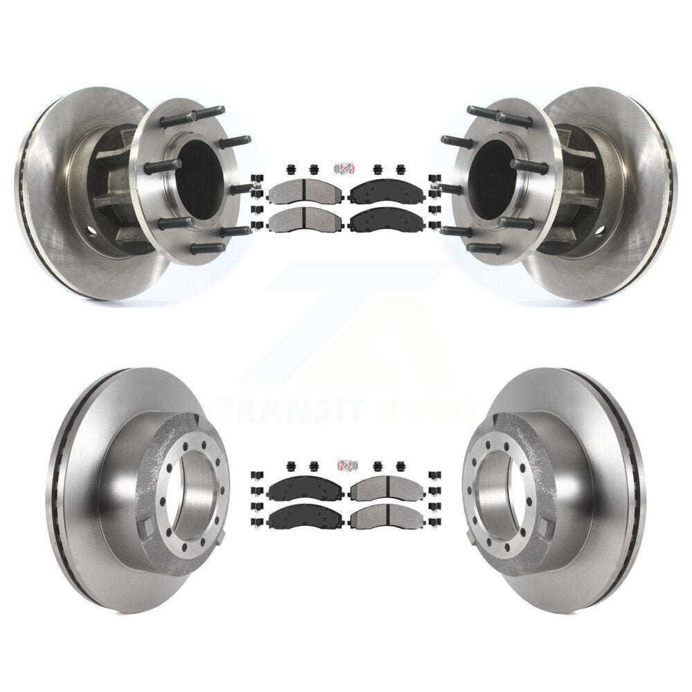 Front Rear Semi-Metallic Pad & Disc Brake Rotor Kit For Ford F-450 Super Duty F-550 4 X 2 K8A-105306