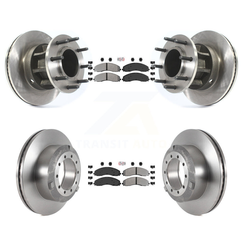 Front Rear Semi-Metallic Pad & Disc Brake Rotor Kit For Ford F-450 Super Duty F-550 4 X 2 K8A-105306
