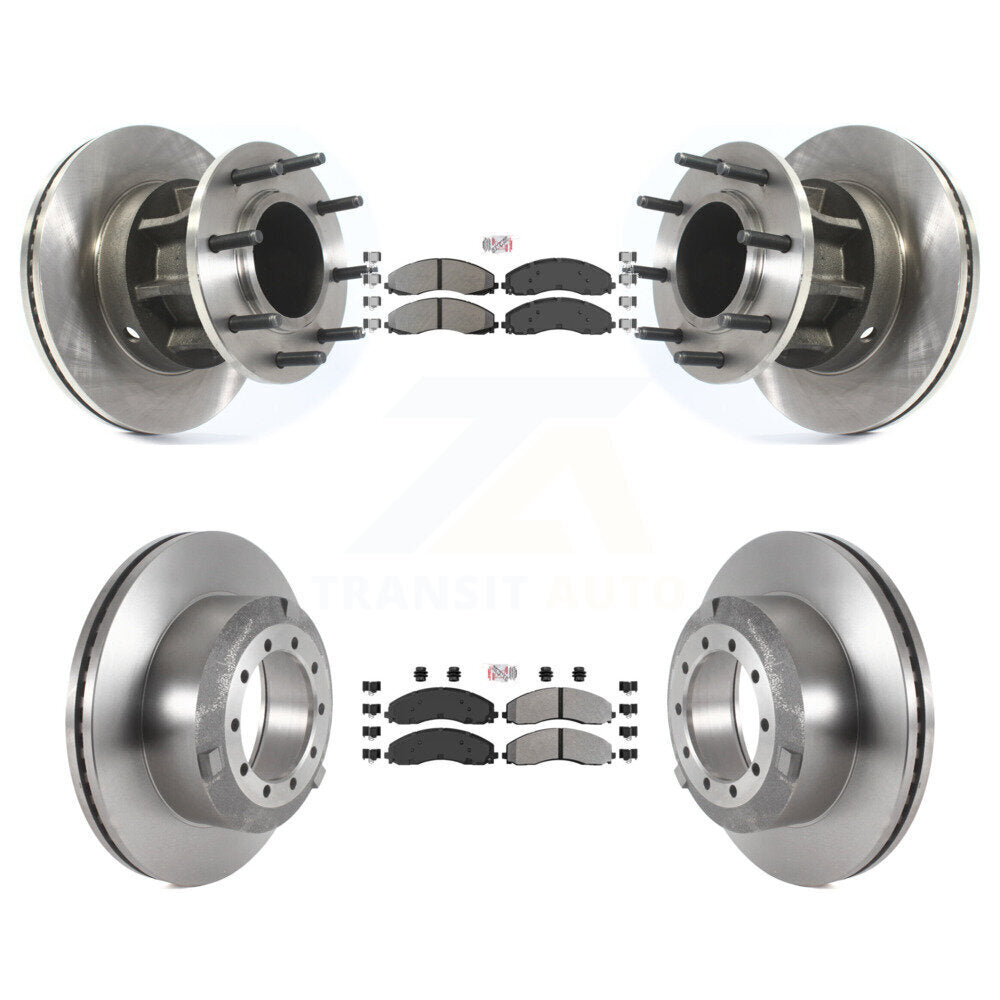 Front Rear Semi-Metallic Pad & Disc Brake Rotor Kit For Ford F-450 Super Duty F-550 4 X 2 K8A-105307