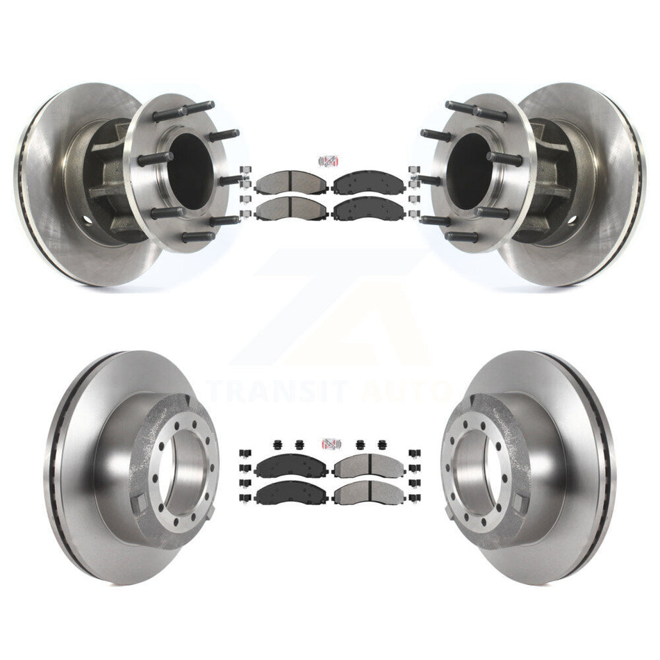 Front Rear Semi-Metallic Pad & Disc Brake Rotor Kit For Ford F-450 Super Duty F-550 4 X 2 K8A-105307
