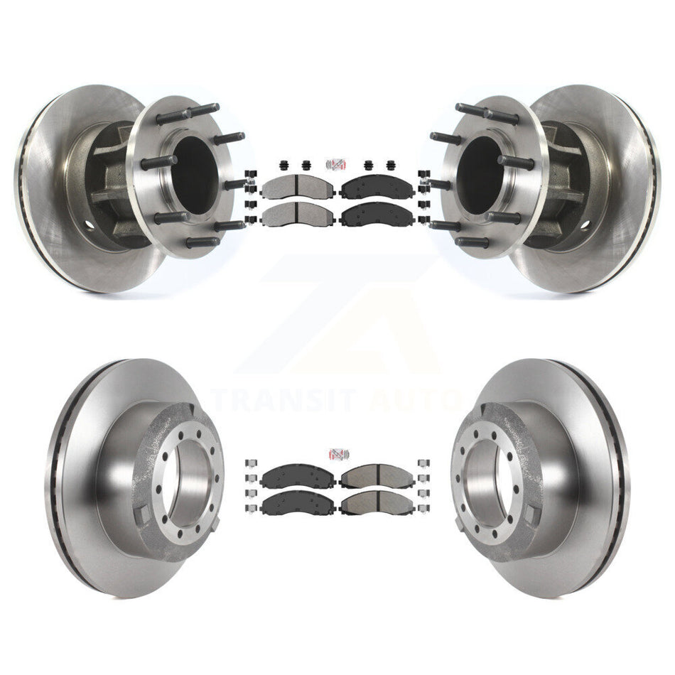 Front Rear Semi-Metallic Pad & Disc Brake Rotor Kit For Ford F-450 Super Duty F-550 4 X 2 K8A-105308