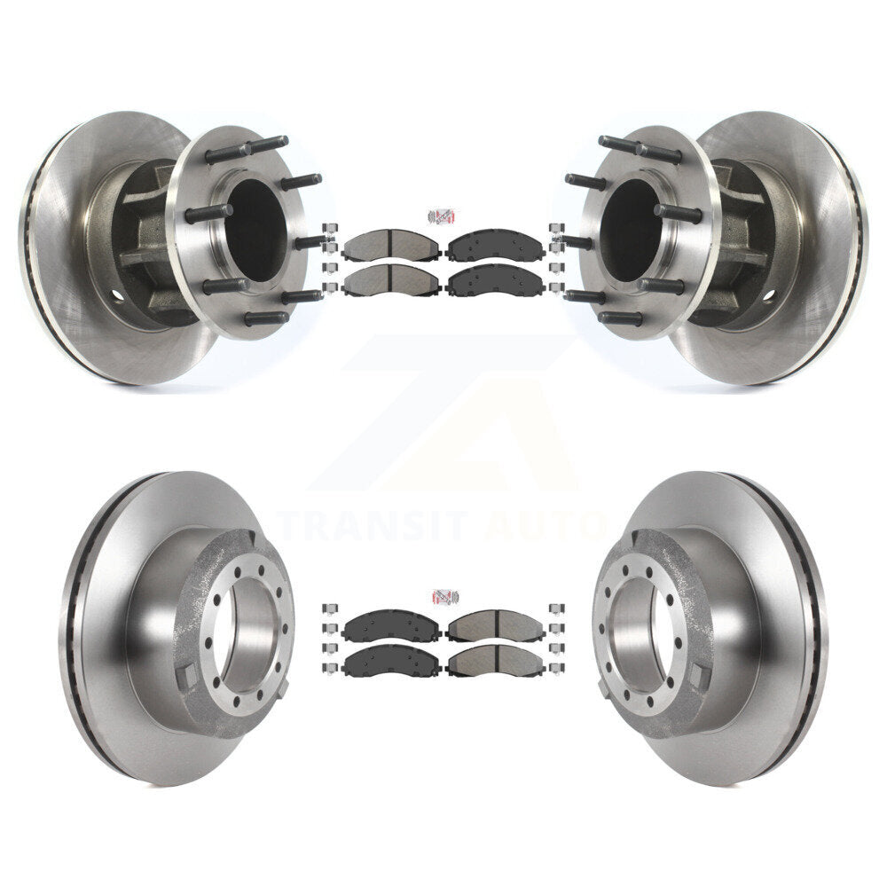 Front Rear Semi-Metallic Pad & Disc Brake Rotor Kit For Ford F-450 Super Duty F-550 4 X 2 K8A-105309