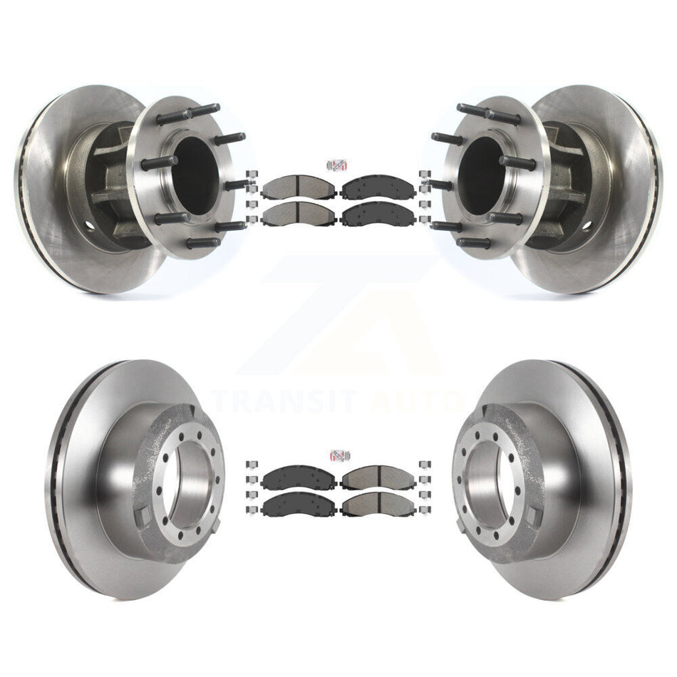 Front Rear Semi-Metallic Pad & Disc Brake Rotor Kit For Ford F-450 Super Duty F-550 4 X 2 K8A-105309
