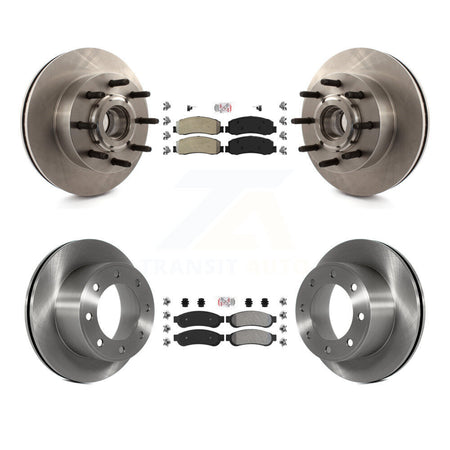 Front Rear Semi-Metallic Pad Disc Brake Rotor Hub Kit For Ford F-250 Super Duty F-350 RWD K8A-105314