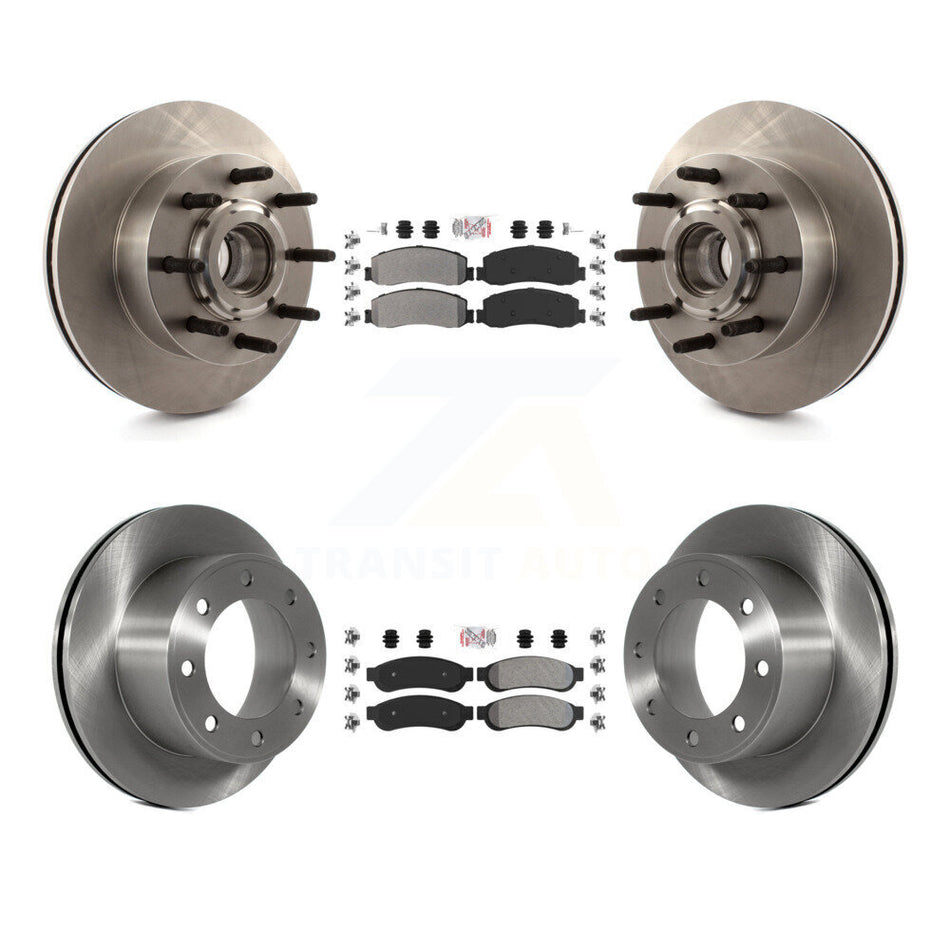 Front Rear Semi-Metallic Pad Disc Brake Rotor Hub Kit For Ford F-250 Super Duty F-350 RWD K8A-105315