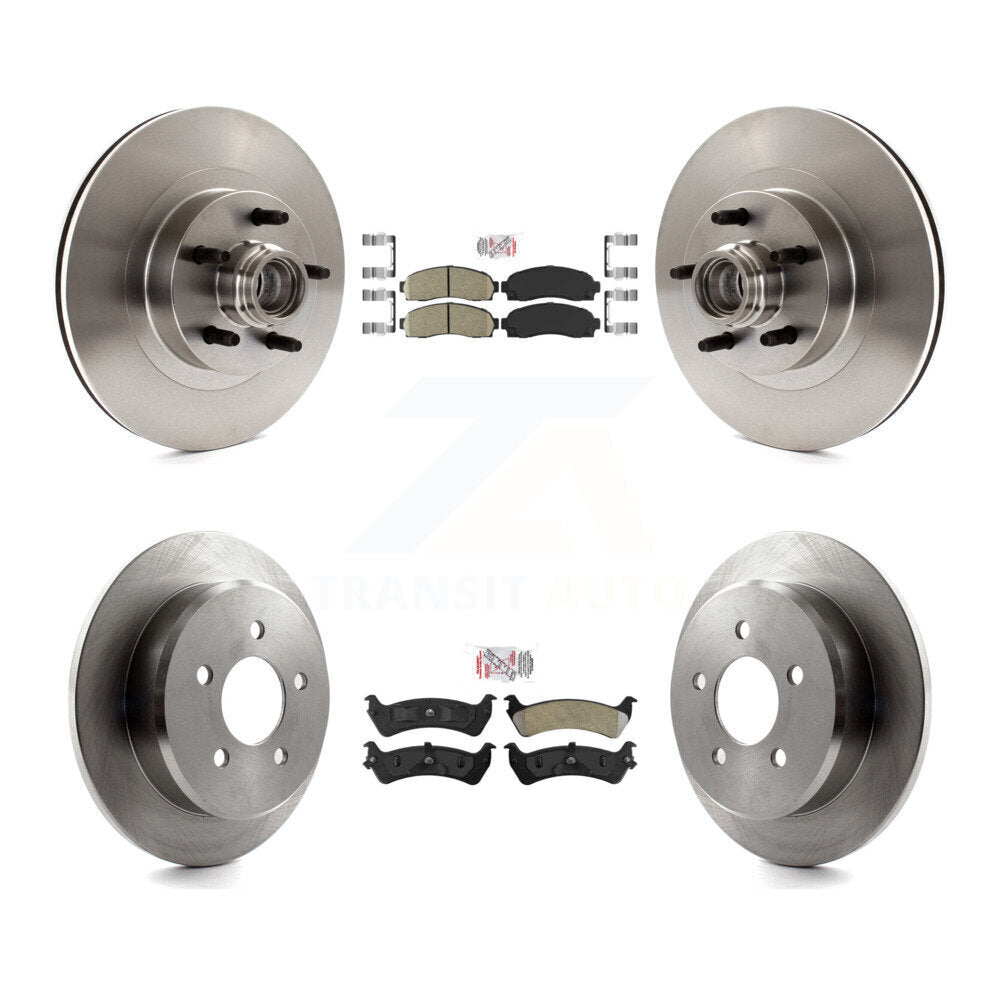 Front Ceramic Rear Semi-Metallic Pad & Brake Rotors Kit For 01-02 Ford Explorer Sport RWD K8A-105328