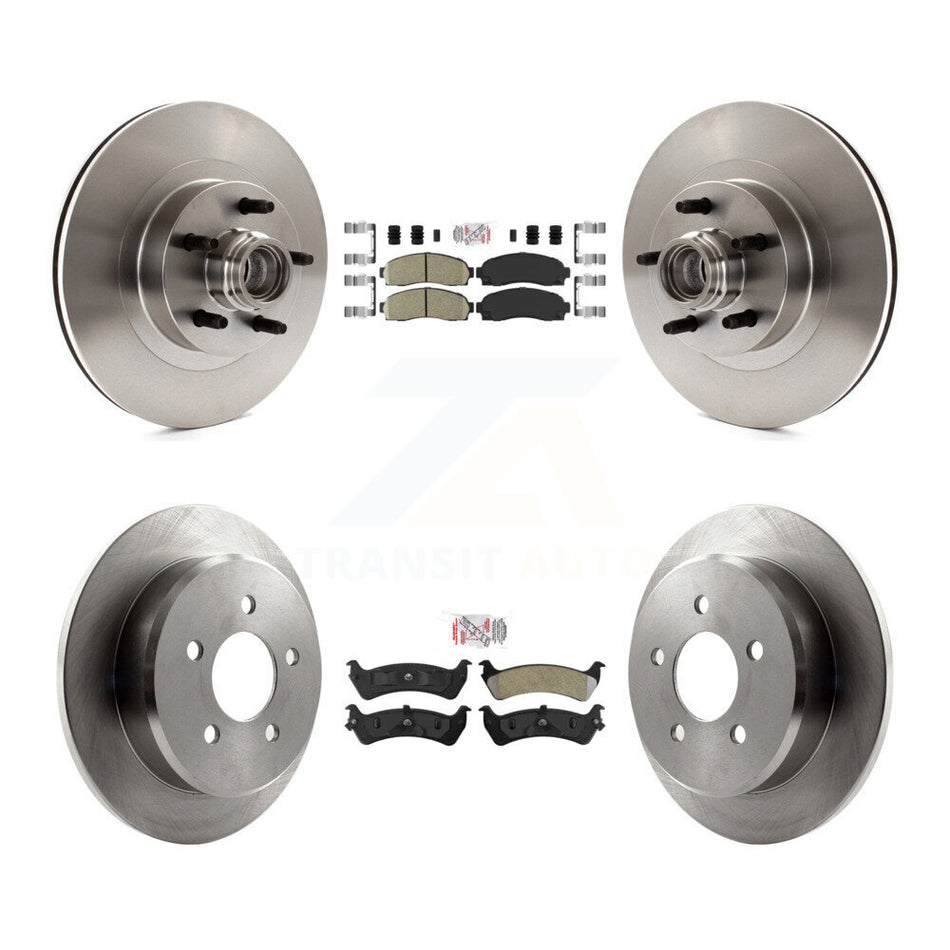 Front Ceramic Rear Semi-Metallic Pad & Brake Rotors Kit For 01-02 Ford Explorer Sport RWD K8A-105329