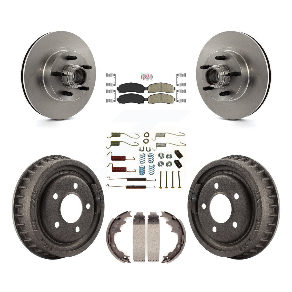 Front Rear Brake Rotor Ceramic Pad & Drum Kit (7Pc) For Ford Ranger With 9" Diameter K8A-105335