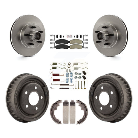 Front Rear Brake Rotor Ceramic Pad & Drum Kit (7Pc) For Ford Ranger With 9" Diameter K8A-105337