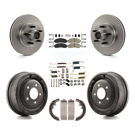 Front Rear Brake Rotors Ceramic Pad Drum Kit (7Pc) For Ford Ranger With 10" Diameter K8A-105338