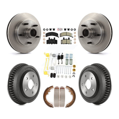 Front Rear Brake Rotors Semi-Metallic Pad Drum Kit (7Pc) For 1994-1999 Dodge Ram 1500 RWD K8A-105339