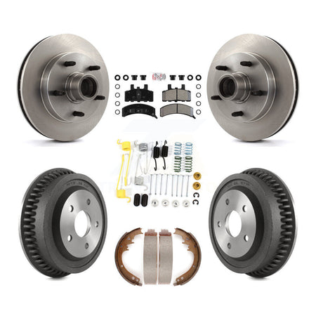 Front Rear Brake Rotors Semi-Metallic Pad Drum Kit (7Pc) For 1994-1999 Dodge Ram 1500 RWD K8A-105340