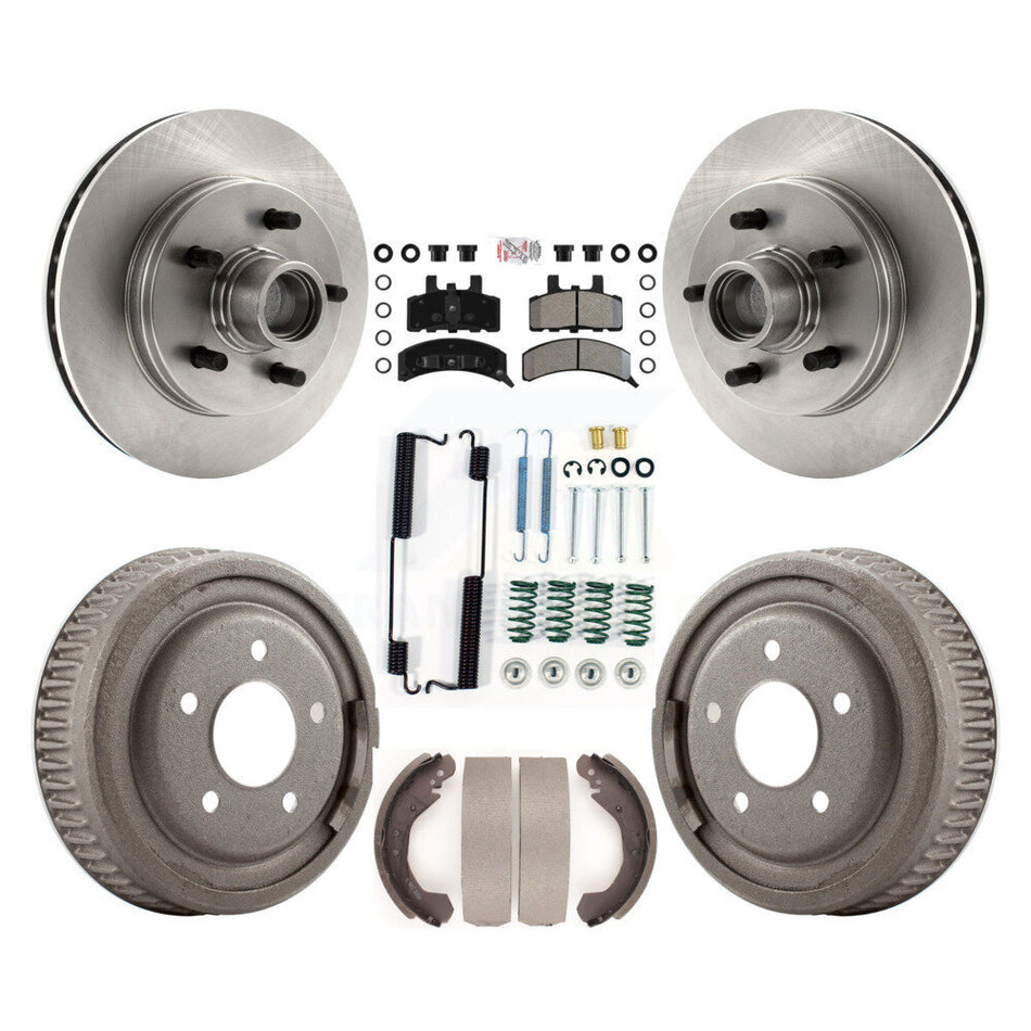 Front Rear Brake Rotor Semi-Metallic Pad Drum Kit (7Pc) For 1988-1991 C1500 Chevrolet GMC K8A-105345