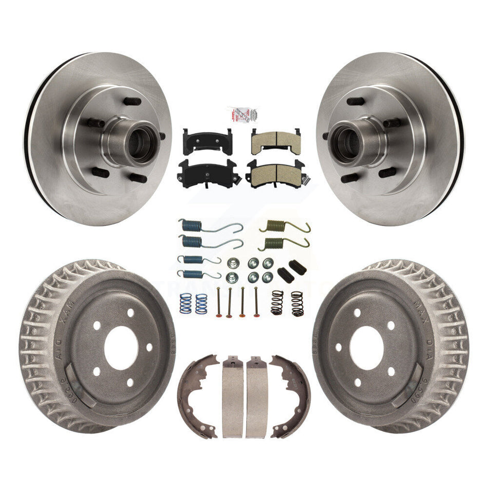 Front Rear Disc Brake Rotor Semi-Metallic Pad Drum Kit (7Pc) For Chevrolet S10 GMC Sonoma K8A-105354