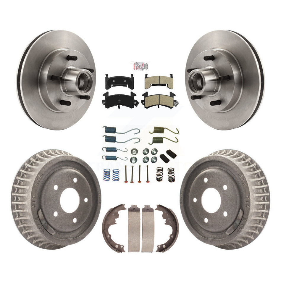Front Rear Disc Brake Rotor Semi-Metallic Pad Drum Kit (7Pc) For Chevrolet S10 GMC Sonoma K8A-105356