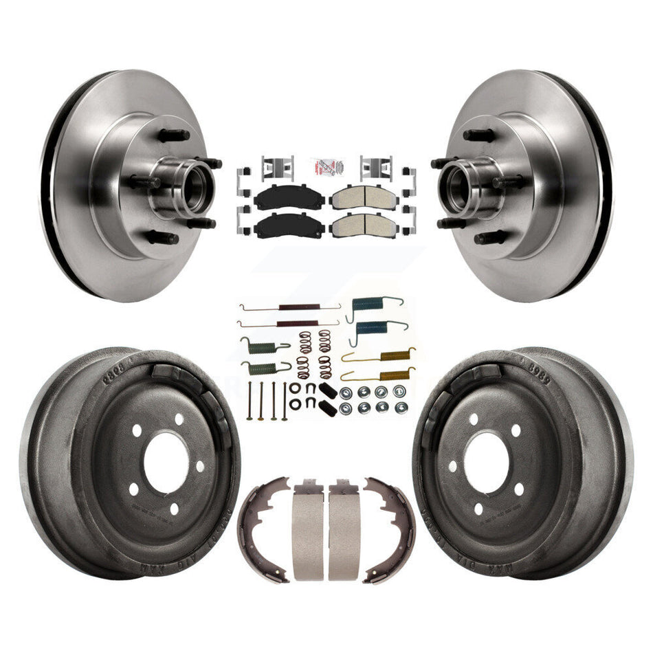Front Rear Brake Rotor Semi-Metallic Pad Drum Kit (7Pc) For Ford Ranger Mazda B4000 B3000 K8A-105358