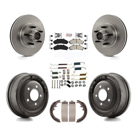Front Rear Disc Brake Rotor Hub Assembly Semi-Metallic Pad Drum Kit (7Pc) For Ford Ranger K8A-105362