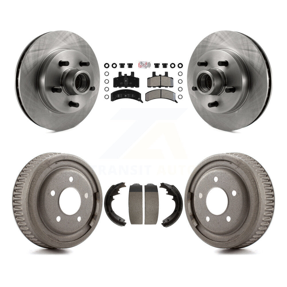 Front Rear Brake Rotors Semi-Metallic Pad Drum Kit For GMC Yukon Chevrolet C1500 Suburban K8A-105381