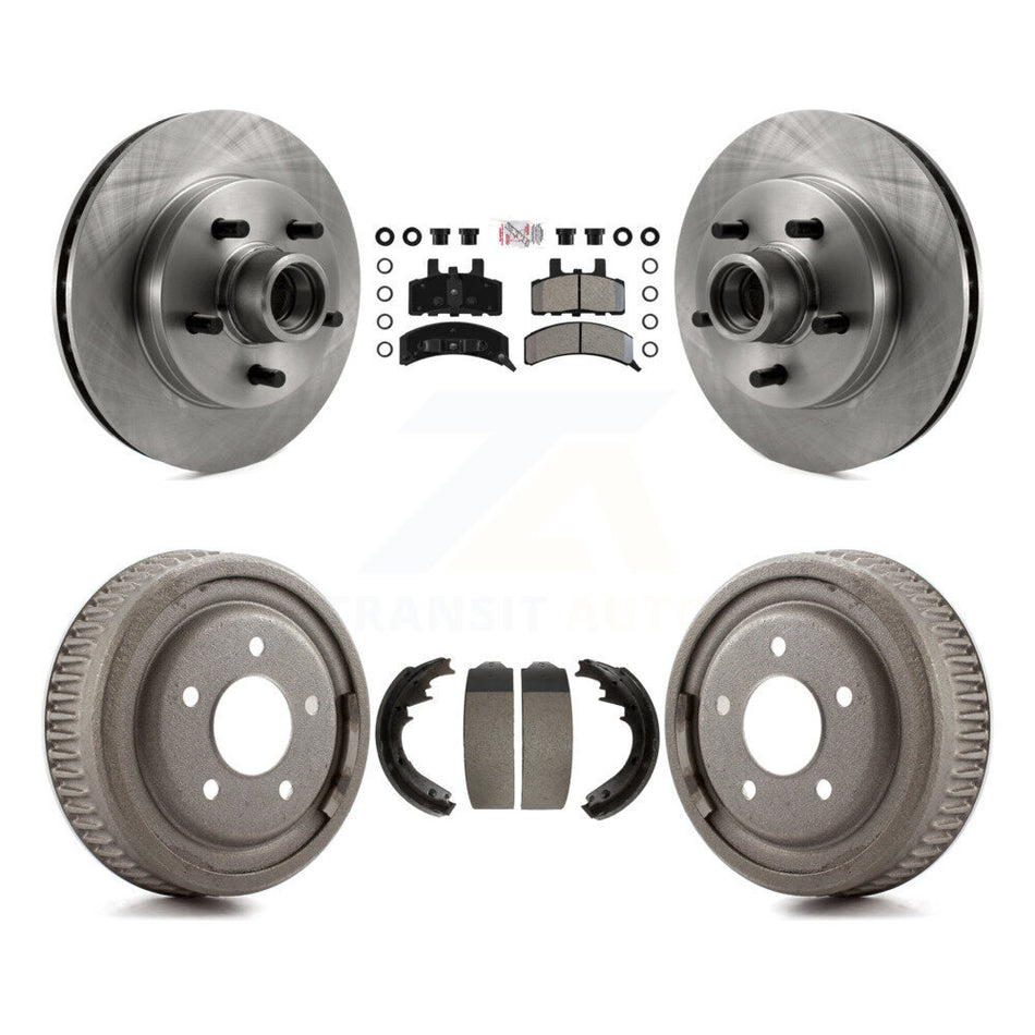 Front Rear Brake Rotors Semi-Metallic Pad Drum Kit For GMC Yukon Chevrolet C1500 Suburban K8A-105381