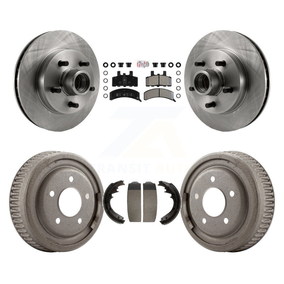 Front Rear Brake Rotors Semi-Metallic Pad Drum Kit For GMC Yukon Chevrolet C1500 Suburban K8A-105381