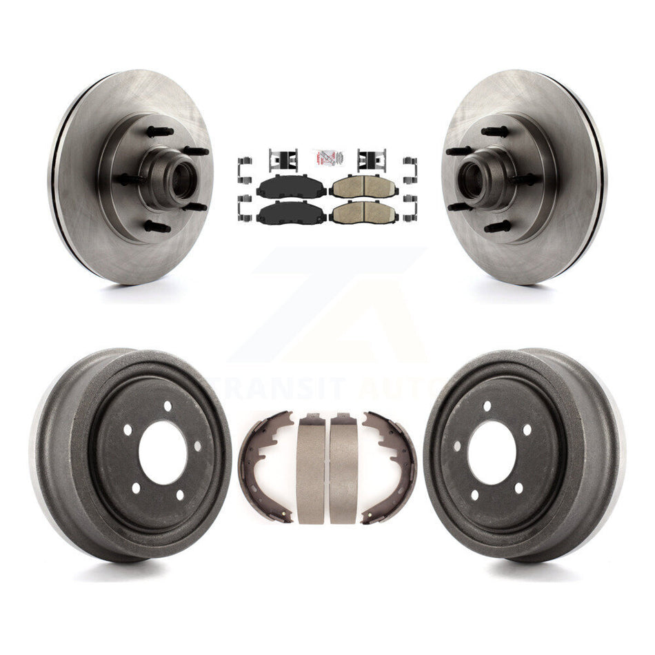 Front Rear Disc Brake Rotors Hub Assembly Ceramic Pads And Drum Kit For Ford F-150 K8A-105386
