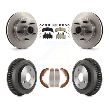 Front Rear Disc Brake Rotor Semi-Metallic Pad & Drum Kit For 1994-1999 Dodge Ram 1500 RWD K8A-105387