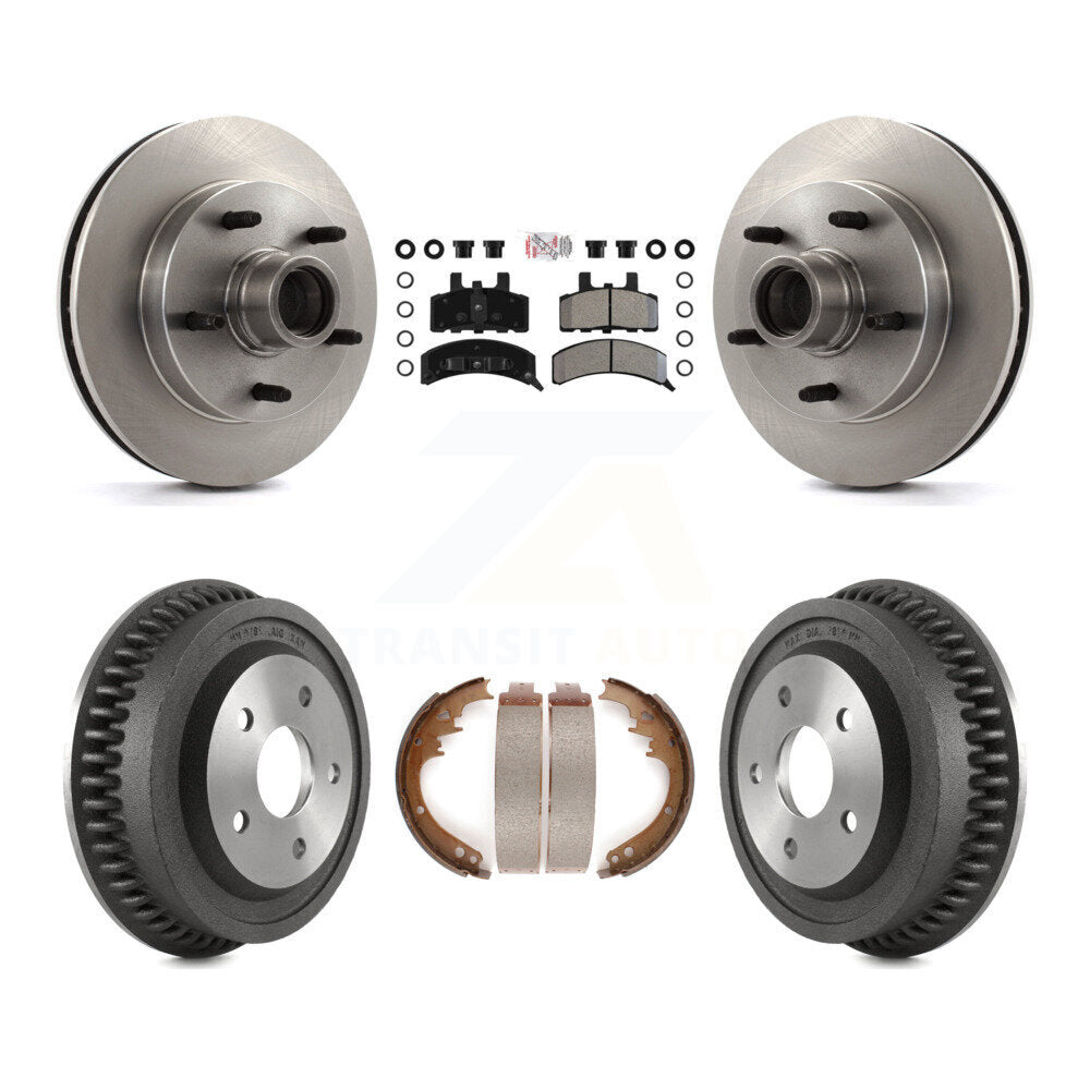 Front Rear Disc Brake Rotor Semi-Metallic Pad & Drum Kit For 1994-1999 Dodge Ram 1500 RWD K8A-105388