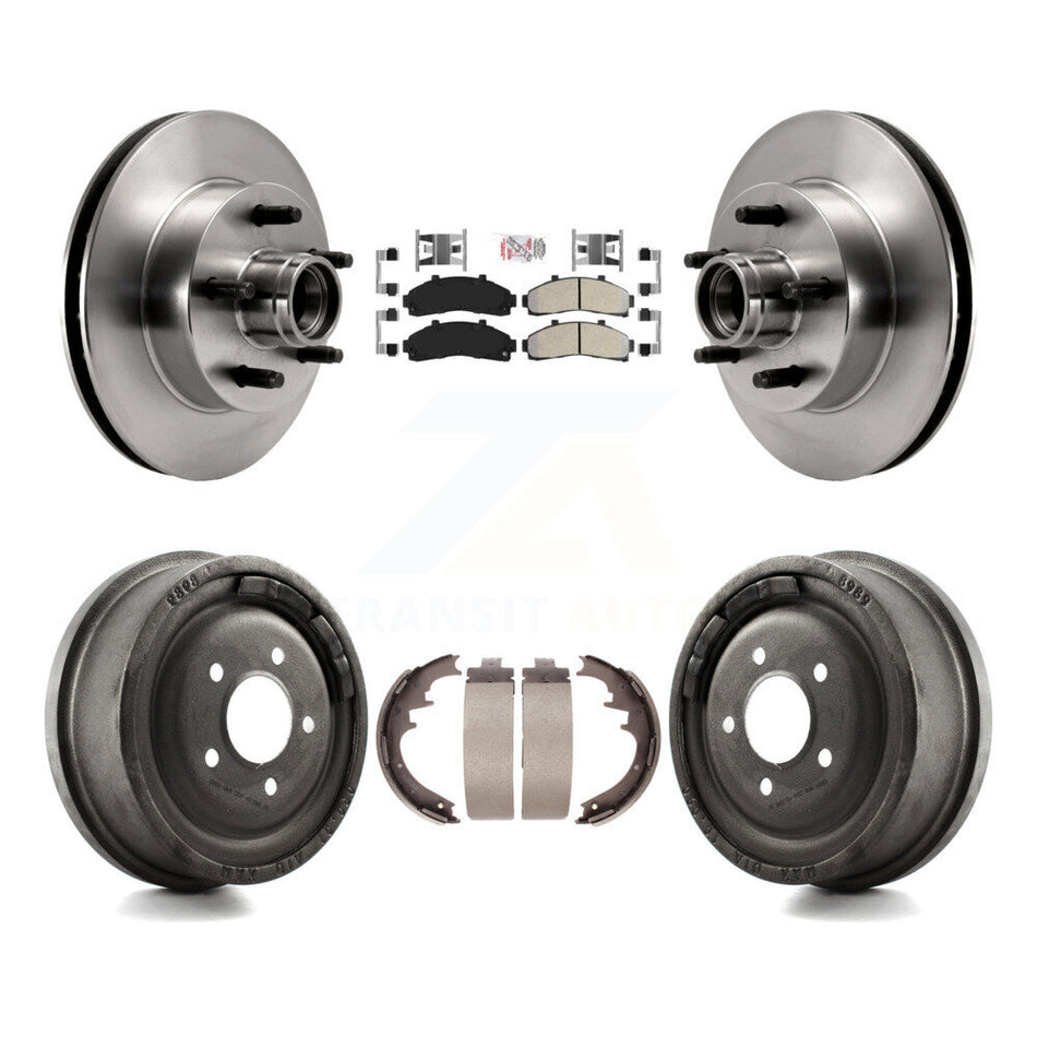 Front Rear Brake Rotor Semi-Metallic Pad Drum Kit For Ford Ranger Mazda B4000 B3000 B2500 K8A-105392