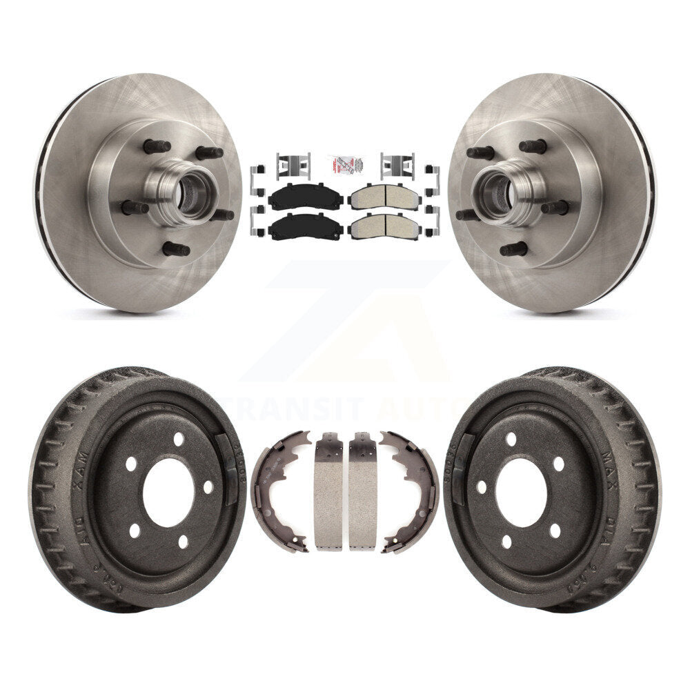 Front Rear Brake Rotor Semi-Metallic Pad & Drum Kit For Mazda B4000 With 9" Diameter K8A-105393