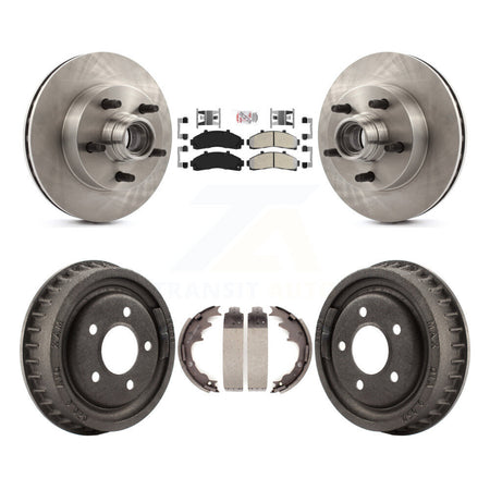 Front Rear Brake Rotor Semi-Metallic Pad & Drum Kit For Mazda B4000 With 9" Diameter K8A-105393
