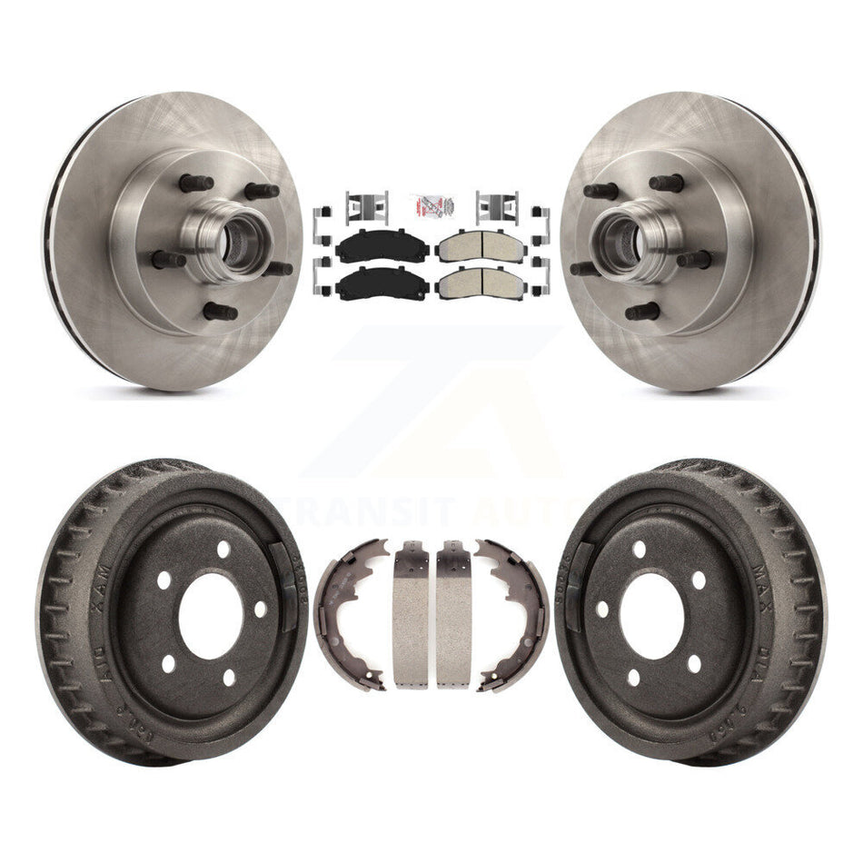 Front Rear Brake Rotor Semi-Metallic Pad & Drum Kit For Mazda B4000 With 9" Diameter K8A-105393