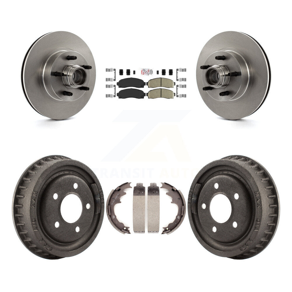 Front Rear Brake Rotor Ceramic Pad & Drum Kit For 06-09 Ford Ranger With 9" Diameter K8A-105396