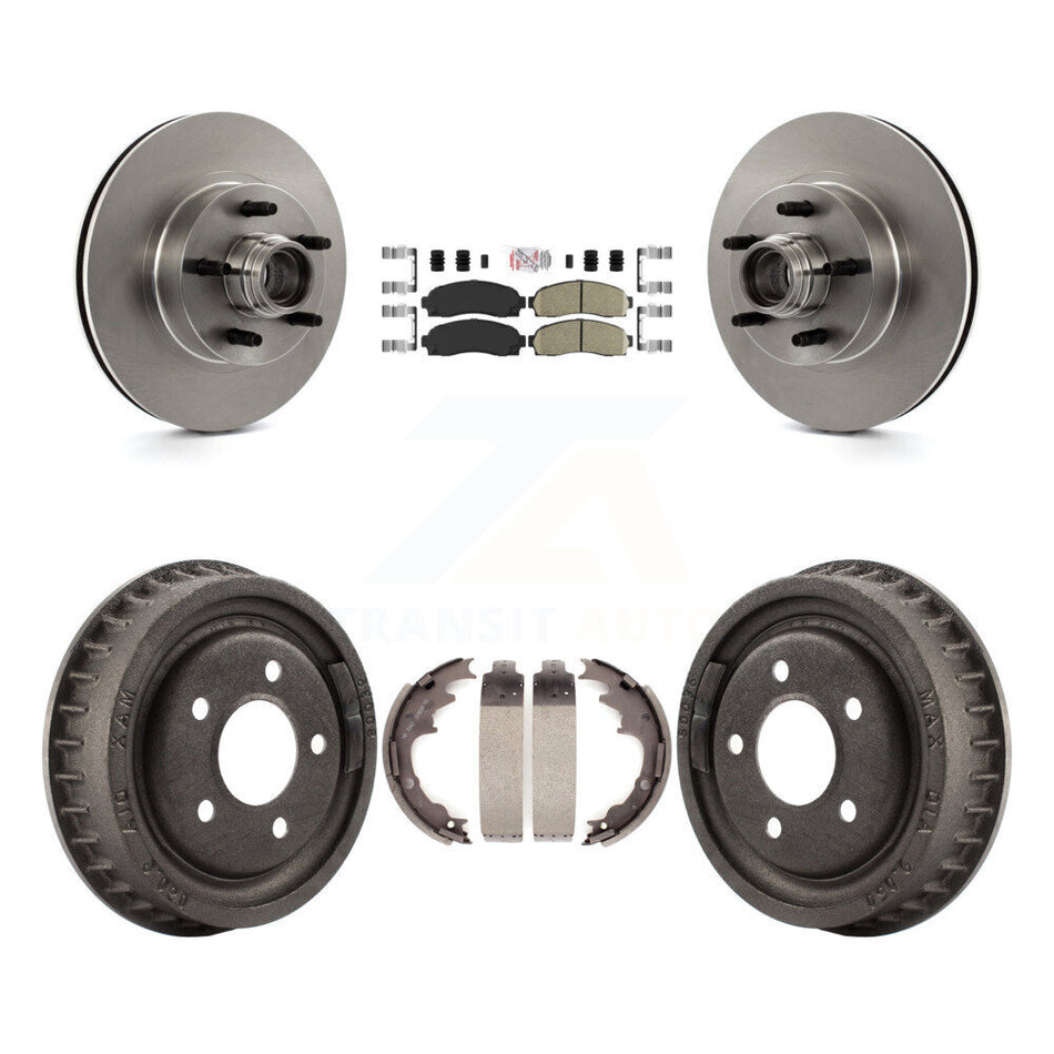 Front Rear Brake Rotor Ceramic Pad & Drum Kit For 06-09 Ford Ranger With 9" Diameter K8A-105396