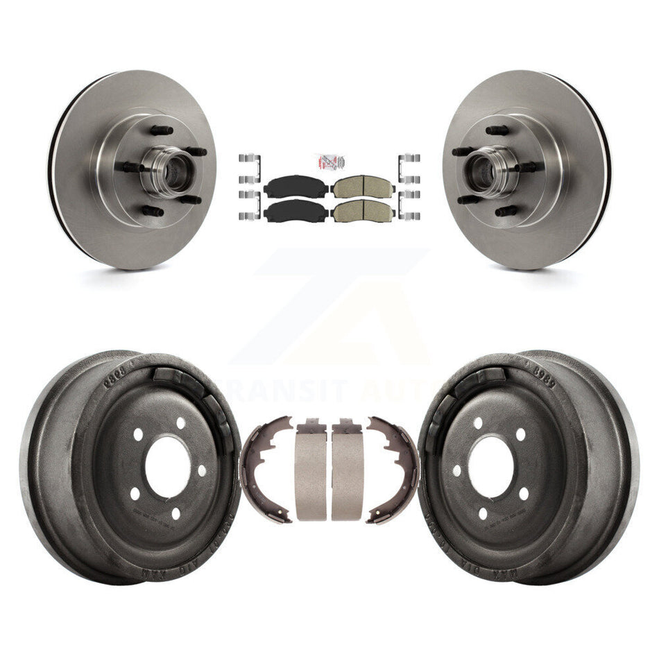Front Rear Brake Rotors Ceramic Pad Drum Kit For 06-09 Ford Ranger With 10" Diameter K8A-105397