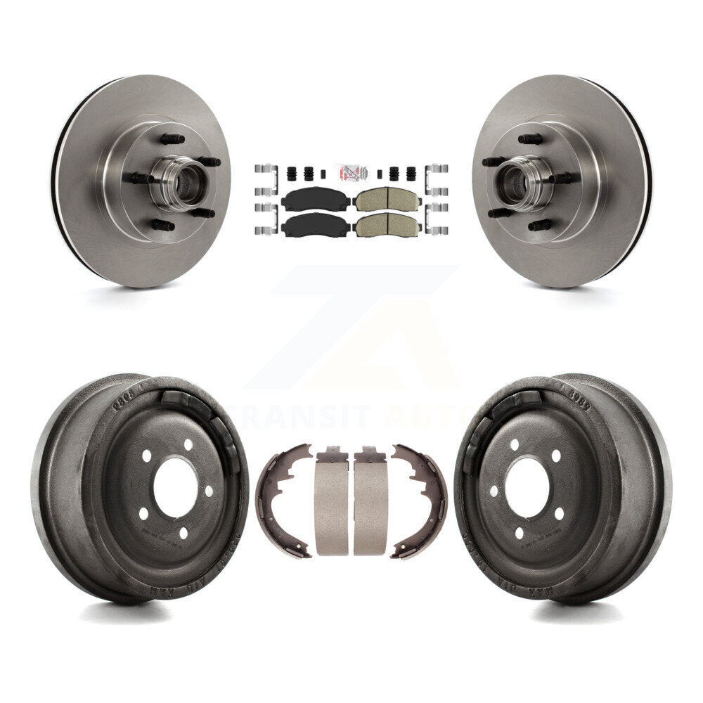 Front Rear Brake Rotors Ceramic Pad Drum Kit For 06-09 Ford Ranger With 10" Diameter K8A-105398