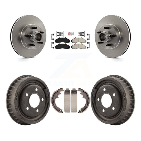Front Rear Brake Rotor Semi-Metallic Pad & Drum Kit For Ford Ranger With 9" Diameter K8A-105399