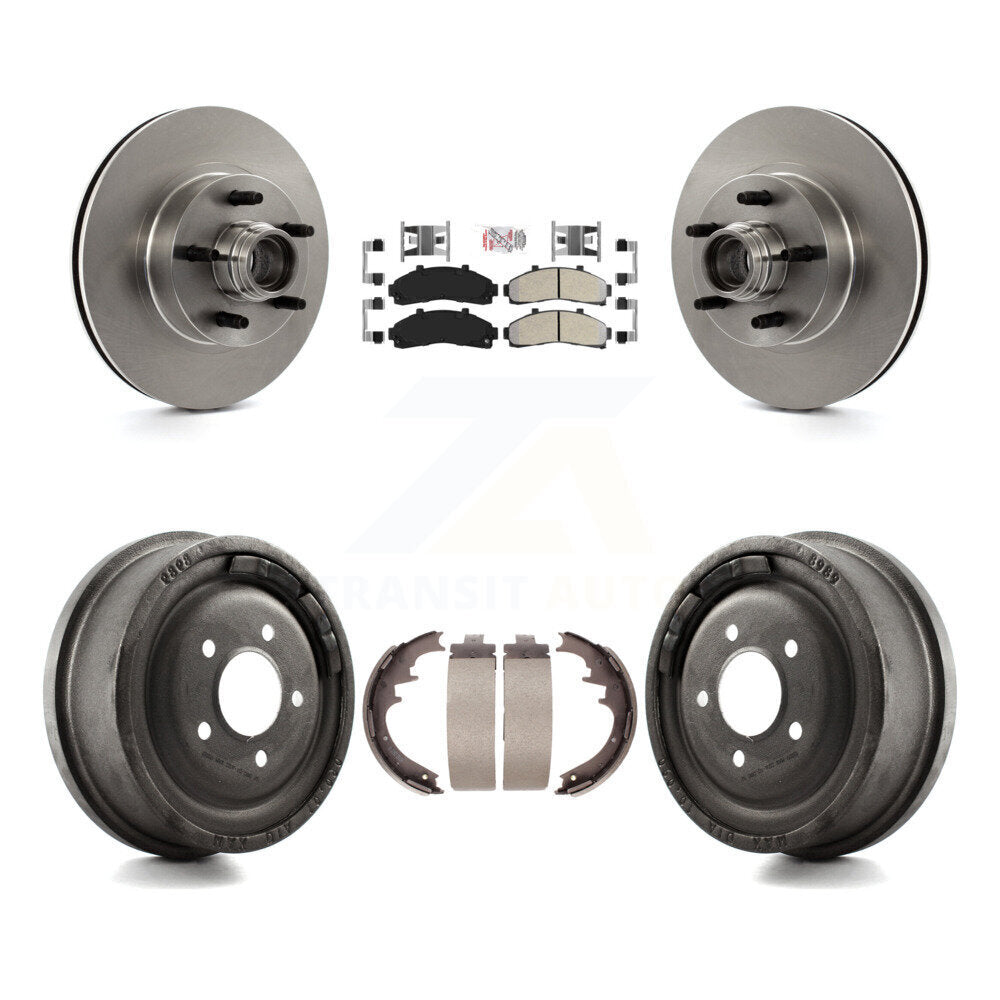 Front Rear Brake Rotors Semi-Metallic Pad Drum Kit For Ford Ranger With 10" Diameter K8A-105400