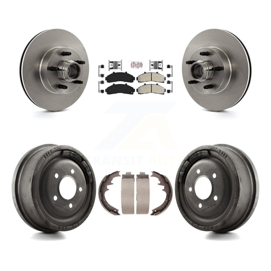 Front Rear Brake Rotors Semi-Metallic Pad Drum Kit For Ford Ranger With 10" Diameter K8A-105400