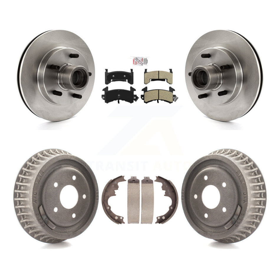 Front Rear Brake Rotor Hub Semi-Metallic Pad Drum Kit For Chevrolet S10 GMC Sonoma Blazer K8A-105401